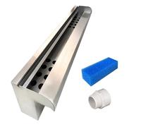 Generico Kit di Scarico a Cascata in Acciaio Inossidabile per fontane da Piscina e laghetto, Scarico di Troppo Pieno Incassato per Ville, Hotel, Cortili - Elemento d'Acqua per Esterni per Un Elegante