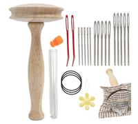 Generico Kit Di Strumenti Per Rammendo - Legno Portatile con Bande - Kit Per Rammendo Con Fungo E Filo | Per Tessitura Lavoro A Maglia Adulti Donne Amanti Artigianato Cappelli Maglioni Sciarpa