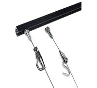 Generico Kit for appendere quadri - Elegante espositore for opere d'arte for case, gallerie e musei con filo e binario, binari da 100 cm, 1 cavo, 1 gancio(2 hook,100cm/39in)