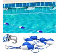 Generico Kit Galleggiante di Sicurezza per Piscina Blu e Bianco da 18 Piedi - Divisore e separatore di corsia Regolabile, Ideale per l'uso in acque Poco Profonde, Resistente Linea Galleggiante per pi