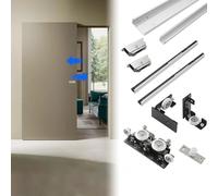 Generico Kit Hardware per Porta Fantasma Scorrevole, meccanismo per Porta della stalla con Chiusura Ammortizzata