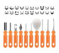 Generico Kit Intaglio Zucche 30 Pezzi E Cucchiaio da Scultura Antiscivolo | Strumento Per Scolpire Per Adulti Adolescenti Famiglia Festa Halloween Natale Casa Ufficio Scuola Cibo Frutta Biscotti