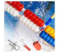 Generico Kit Linea Corda Sicurezza superfici Basse e Profonde, Linea corsia divisoria Sicurezza Piscina Galleggiante, Attrezzatura for divisori Nuoto Professionale(Wire Rope,12 Meter)