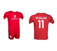 Generico Kit Maglia e Pantaloncino Personalizzata M. Salah 11 creata utilizzando Maglia Calcio Replica Autorizzata Liverpool Taglie da Bambino (IT, età, 14 Anni, Regular, Rosso)