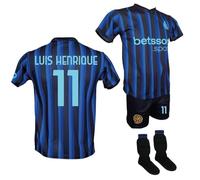 Generico Kit Maglia Neroazzurra Luis Henrique 11 Pantaloncini e Calzettoni, Replica Ufficiale 2025/2026, Adulto e Bambino (IT, età, 8 Anni)