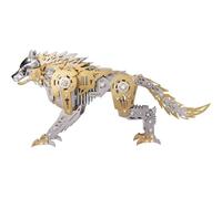 Generico Kit Modello Meccanico di Lupo in Metallo 3D da 384 Pezzi, Puzzle Fai-da-Te Stile Steampunk con Giunti Mobili, Animale da Esposizione per Casa o Ufficio per Adulti e Appassionati
