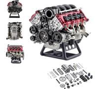 Generico Kit Modello Motore Mini V8 funzionante, Simulazione Mad RC Motore a combustione Interna dinamico Modello Fai da Te per AX90104 SCX10Ⅱ Capra VS4-10 PRO/Ultra Modello Auto