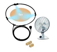 Generico Kit Nebulizzazione Ventilatore 5 Ugelli Ottone Rinfrescante - Nebulizzatore Esterno Micro-Nebbia Risparmio Idrico per Patio Giardino