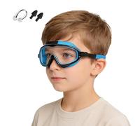 Generico Kit occhialini da nuoto per ragazzi, pacchetto visione acquatica per bambini, tecnologia con trasparenti antiappannamento, protezione per le orecchie in morbido silicone, di cinturino re