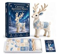 Generico Kit Patchwork Fai da Te Guardiani dell'Inverno Artico, Set da Cucito Mitico Peluche 3D Fatto a Mano con Materiali pretagliati, Kit da Cucito con Animali in Feltro for Principianti, Una(Deer)