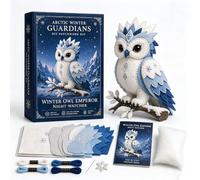 Generico Kit Patchwork Fai da Te Guardiani dell'Inverno Artico, Set da Cucito Mitico Peluche 3D Fatto a Mano con Materiali pretagliati, Kit da Cucito con Animali in Feltro for Principianti, Una(Owl)