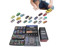 Generico Kit per auto | Piccola automobile da 48 pezzi con garage integrato | Macchinina pressofusa - Premi per attività di gioco per feste in aula di viaggio per bambini