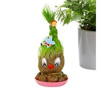 Generico Kit per crescere bambola d' - Mini pianta in vaso per bambini, testa d' con capelli verdi, divertente giocattolo educativo per l'asilo, regalo per l'aula e l'home office