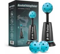 Generico Kit per l'allenamento di battuta nel baseball, | allenatore di battuta a scomparsa, include 3 palline e un supporto per palline a scomparsa, ideale come regalo per gli appass