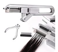 Generico Kit per Macchina per Extension Capelli 6D, 1ª Generazione Pistola per Extension Capelli 6D a 10 Puntine, Strumento per Extension Capelli Invisibili e Senza Cuciture con Pinze