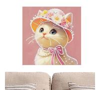 Generico Kit Per Pittura Di Perle | 30x30 Centimetri Decorazione Della Casa,Set per Arte con Strass a Tema Gatto e Cane con Trapano | Per Hobby Decorazione Casa Ufficio Rilassamento Principianti