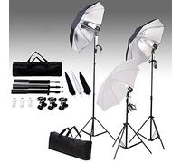Generico Kit per Studio Fotografico con Set di Luci e Fondale,Nero,12.21kg,3055120
