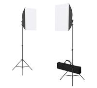Generico Kit per Studio Fotografico con Set Luci, Fondale e Riflettore,Nero,12.25kg,3067058