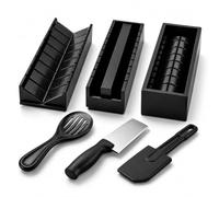 Generico Kit per sushi da 15 pezzi, contiene stampi per nigiri e riso, tappetino in bambù, bacchette, coltello, spatole, ciotola e vassoio, kit per fare il sushi a casa