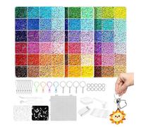 Generico Kit Perline fusibili - Kit Completo con Strumenti, Tutorial Video e Regali Portachiavi gratuiti | Set Bead Fai da Te, da 24 a 96 Perline Colorate per Puzzle e opere d'Arte