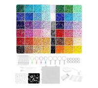 Generico Kit Perline fusibili - Kit Completo con Strumenti, Tutorial Video e Regali Portachiavi gratuiti | Set Bead Fai da Te, da 24 a 96 Perline Colorate per Puzzle e opere d'Arte