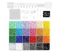 Generico Kit Perline fusibili - Kit Completo con Strumenti, Tutorial Video e Regali Portachiavi gratuiti | Set Bead Fai da Te, da 24 a 96 Perline Colorate per Puzzle e opere d'Arte