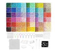 Generico Kit Perline fusibili - Kit Completo con Strumenti, Tutorial Video e Regali Portachiavi gratuiti | Set Bead Fai da Te, da 24 a 96 Perline Colorate per Puzzle e opere d'Arte