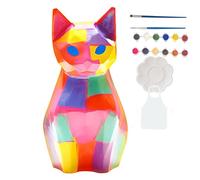 Genérico Kit Pittura per Bambini Diy - Colora la tua lampada notturna | Set Artigianato Creativo con Figure Gatto e Dinosauro | Stimola la Creatività, Regalo ideale per Età 4+