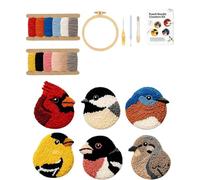 Generico Kit Punch Needle Sottobicchieri | Con Retro In Feltro E Istruzioni | Kit Creativo Sottobicchieri Fai Da Te | Per Decorazione Casa Festa Della Mamma Natale Compleanni E Farmhouse