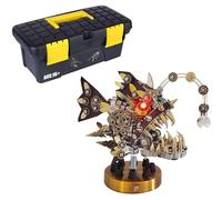 Generico Kit Puzzle Meccanico in Metallo 3D Steampunk, Modello Fai da Te di Pesce Lanterna - Kit di assemblaggio Puzzle 3D, Collezione di Oggetti Artigianali Fatti a Mano per Adulti e Adolescenti
