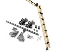 Generico Kit Scala Scorrevole Retrattile da 3,3-20 Piedi con Ruote a rulli da Pavimento, Kit Hardware per Scala da Biblioteca Mobile per Ufficio, soppalco, casa (Senza Scala) (Dimensioni: k
