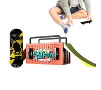 Generico Kit Skate Dita - 15x10,8x7,8cm Set Rampa | Mini Skate Park - Gioco Resistente Migliora Coordinazione Uso Interno Esterno Bambini Allenamento Trick Divertimento