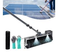 Generico Kit Spazzola Elettrica per Pulizia Pannelli Solari, Spazzola Rotante con Pompa Acqua, Testina di Ricambio e Tubo Flessibile da 10m