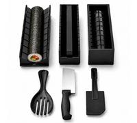 Generico Kit Sushi Maker 15 Pezzi Completo - Set Sushi Fai da Te per Casa con 8 Stampi per Nigiri e Onigiri, Tappetino in Bambù, Coltello, Bacchette, Spatola e Guida, Facile da Usare e Pulire