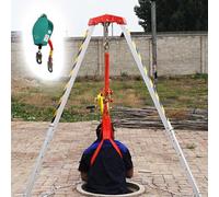 Generico Kit treppiede di Soccorso d'emergenza per impieghi gravosi con verricello e Protezione anticaduta - capacità di 1200/1800/2600 libbre per lavori in Quota e Attrezzature di Soccorso in spazi