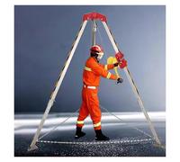 Generico Kit treppiede di Soccorso in Lega di Alluminio - Sistema anticaduta da 1200 libbre con verricello Manuale per miniere, spazi confinati e antincendio - Attrezzatura di Sicurezza Regolabile in