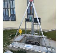 Generico Kit treppiede di Soccorso Regolabile per la Sicurezza in spazi confinati - Include verricello, Dispositivo anticaduta, Cintura di Sicurezza e Imbracatura per Sollevamento Sicuro, operazioni