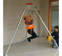 Generico Kit treppiede per Soccorso d'emergenza - Sistema anticaduta Portatile con verricello da 20/30 m per spazi confinati, lavori in Quota, Pozzi Profondi, dispositivi di Sicurezza per scavi di ca