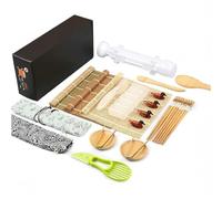 Generico Kit tutto in per fare il sushi Bazooka Maker con stuoia di bambù Bacchette Pala riso Spalmare Coltello Affettatore avocado Set DIY principianti e professionisti
