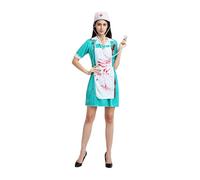 Generico Kit Uniforme Infermiera Sanguinante | Costume Da Infermiera Per Halloween,Abbigliamento Carnevale Horror Per Ragazze e Donne Uomini Ragazzi Feste A Tema