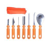 Generico Kit Zucca 5 Pezzi Acciaio Manico ABS | Lame in acciaio resistenti alla ruggine, manico in ABS ergonomico per ridurre lo sforzo, utilizzo sotto supervisione