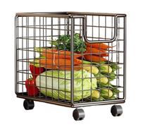 Genérico Kitchen Cart with Wheels - Kitchen Rolling Cart | 360 Degree Rotating Portable Organizer | Fruit Vegetable Baskets with Wheels For Kitchen Pantry Laundry Bathroom Vegetable Fruit Snack