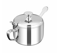 Generico Kitchen Condiment Box - Stainless Steel Jar | Countertop Seasoning Jar With Spoon, Airtight Lidded Condiment Storage Pot For Sugar, Sesame, Pepper, Meal Prep, Restaurant, Camping, Barbecue