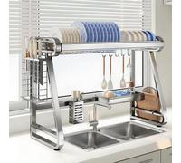 Generico Kitchen Dish Drainer Large-Capacity Dish Storage Rack 304 Stainless Steel Silver Countertop Storage,Single Layer-75Cm/29In