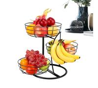 Generico Kitchen Fruit Organizer - Tiered Fruit and Vegetable Stand for Banana Hook | Countertop Storage with Rack, Bread Snacks Produce, Home Apartment Party for Dining Table Use