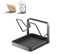 Generico Kitchen Pot Lid Storage Rack, Pot Lid Holder With Tray, Holder While Cooking, And Spoon Rest, Multifunctional Kitchen Organizer Stand for Counter Stove Accessories (gray)