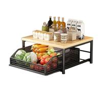 Genérico Kitchen Rack - 2-Tier Vertical Organizer Rack | Double-Layer Storage Shelves, For Apartment Home Laundry Pantry Kitchen Bathroom Garage Shower Bar