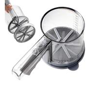 Generico Kitchen Tools, Stainless Steel Crank Sieve, Semi Automatic Hand Press with 5 X 5 Inches Size, Baking Sifter for Cakes, Sugar, Cooking, Restaurant, Home, Baking Clear Gray