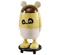 Generico Kitchen Trash Can - ABS, 24.6in Funny Cartoon Waste Basket With Wheels & Lid | Large Capacity Anti-Tip Mobile Garbage Bin, Aesthetic Trash Can For Bathroom, Bedroom, Dorm, Office, RV, Hotel