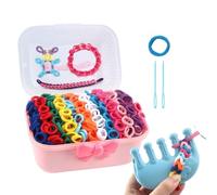 Generico Kits For Bracelet Making - Colorful Fabric Loops, Elastic String Set | Jewelry Maker Toys, Charm Craft Kit Handmade Bracelet Set, Teen Kids Friends Home Crafts Activity Christmas